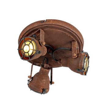 QAZQA Industrial Foco Moderno Marr&oacute;n &Oacute;xido 3-luces - Sorra Acero Redonda Adecuado Para Led Max. 3 X 25 Watt - Qazqa