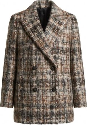 PESERICO Giaccone Quadro Boucl&eacute; Cardato - Coats - Mujer - Gris - 2XS