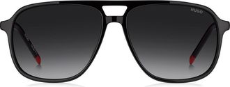 HUGO BOSS 58mm Square Sunglasses in Black/Dark Grey Sf at Nordstrom