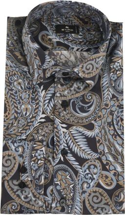 Etro Shirts - Heren - Casual Overhemden - Blauw - L - Overhemden