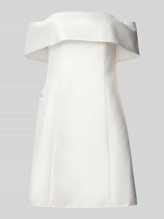 Adrianna Papell Off-Shoulder-Cocktailkleid mit Ziernähten in Offwhite, Größe 44