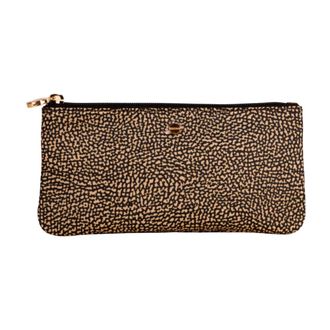 Borbonese Clutches, female, Brown, Size: ONE SIZE Bustina in tessuto tecnico con zip