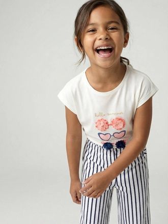 Vertbaudet M&auml;dchen T-Shirt mit Tierprint wollwei&szlig;