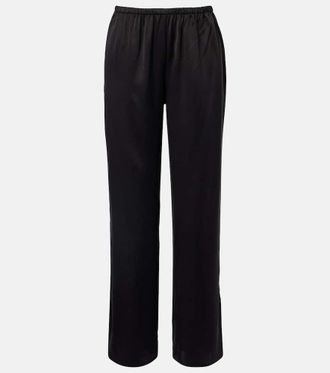Asceno Loreto silk charmeuse wide-leg pants