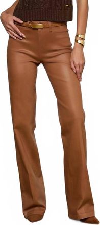 L'agence Clayton Coated Wide-Leg Jeans In Light Cognac Coated