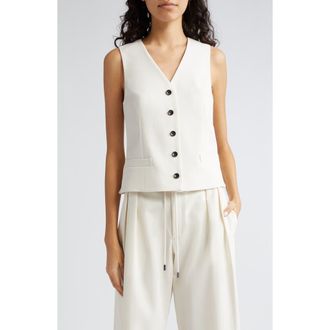 Maria McManus Organic Cotton Tailored Vest in Ivory at Nordstrom, Size 10