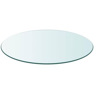 Berkfield Home Table Top Tempered Glass Round 900 mm in Clear