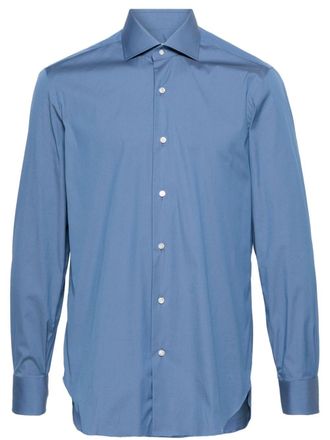 Barba Camicia in popeline - Blu