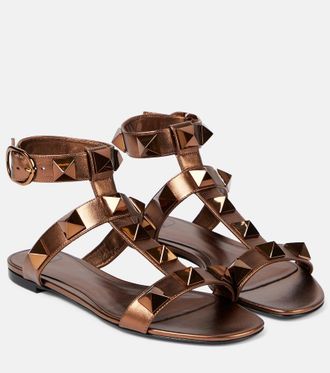 Valentino Garavani Roman Stud metallic leather sandals