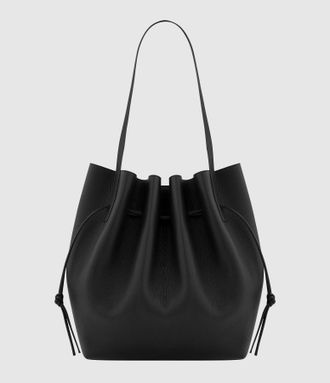 Yuzefi Sac Scallop Tote Cuir Grain&eacute; Black