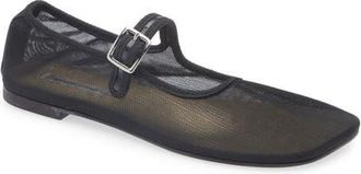 Sandy Liang Mesh Mary Jane Flat in Black at Nordstrom, Size 10.5Us
