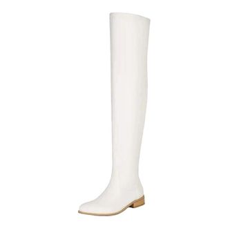 Generic Womens Modern Over The Knee Boots Round Toe Low Square Heel With Side Zipper For Fashionable Daily Wear Tall Boots