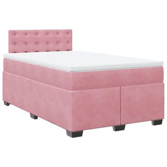 vidaXL Vidaxl - Giroletto A Molle Con Materasso Rosa 120x190 Cm In Velluto