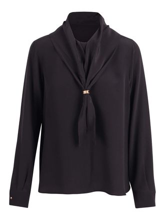 Max Mara Silk Shirt with Scarf and Neck Clip