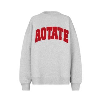 Rotate Rotate Birger Christensen - Heavy Sweat Crewneck - Dames - Sweatshirts & Hoodies - Grijs - Maat: S Katoen
