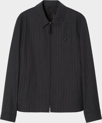 Burberry Men & apos;s Bloomsbury Wool Pinstripe Track Jacket