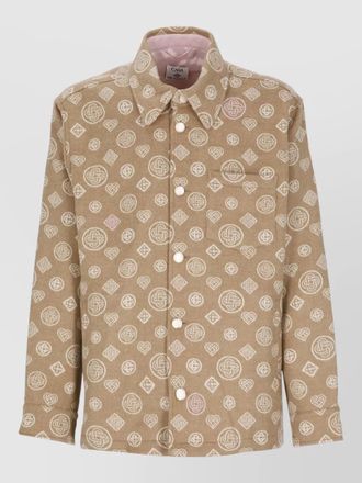 Casablanca monogram wool shirt jacket long sleeves