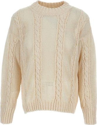 Lorena Antoniazzi Kabelgebreide trui - Beige