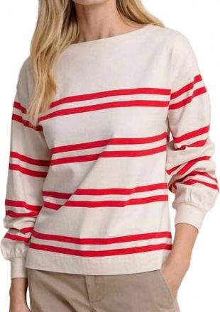 Southern Tide Zayla Stripe Top In Sand White