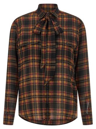 Saint Laurent Womens Cassandre Lavalli&egrave;re Shirt