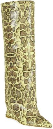 Azalea Wang Kenya Wide Shaft Wedge Boot in Yellow Multi at Nordstrom, Size 6.5