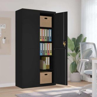 vidaXL Armario Archivador De Acero Negro 90x40x180 Cm Vidaxl
