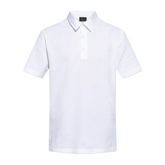 Brioni Polo Shirts, male, White, Size: XL The Cotton Polo Shirt