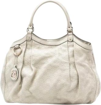 Gucci Pre-owned Handbags, female, White, Size: ONE SIZE Pre-owned Sukey Tote Bag