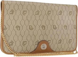 Dior Pre-owned Vintage Schoudertas - Dames - Vintage Schoudertas - Beige - ONE Size - Leer - Vintage