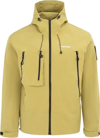 Firetrap Heren Winddichte Hooded Windbreaker (Geel)