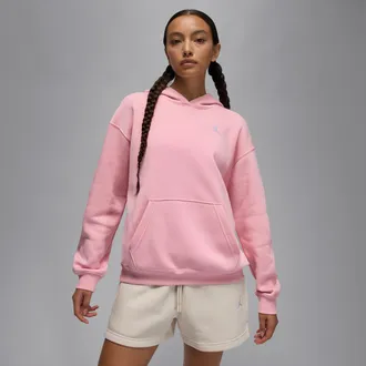 Nike Jordan Womens Jordan Brooklyn Fleece Pullover Hoodie in Pink | FV7071-630