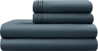 OEM Juego De Ropa De Cama De Lujo De 4 Piezas, S&aacute;banas De Microfibra Refrescantes De La Serie 1800, Bolsillo Profundo De 40 Cm, Tama&ntilde;o King, Azul Marino