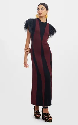 La DoubleJ Harlequin Sleeveless Dress Bordeux / Black at Nordstrom, Size X-Small