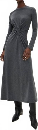 Apiece Apart Volta Long Sleeve Dress In Heathered Charcoal