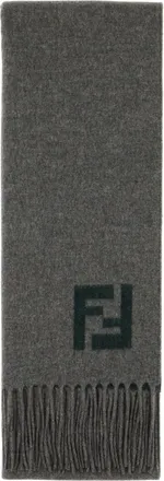 Fendi Accessoires, Heren, Grijs, ONE Size, Wol, Fxs 734Aybf F1Tte Sjaal