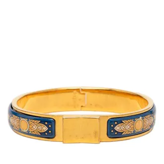 Herm&egrave;s Pre-owned Hermes Narrow Printed Enamel Loquet Hinge Bracelet Ladies FI9TYHQ5GRVLIVJR