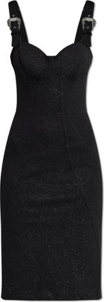 Versace Jeans Couture Jurk met Glinsterende Glitter - Dames - Casual kleedjes - Zwart - XS - Kleedjes