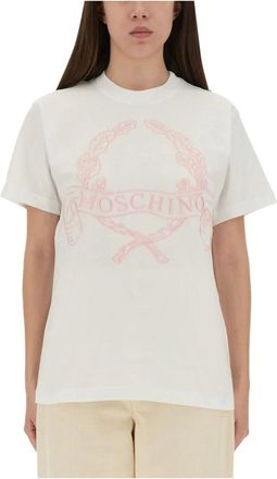 Moschino Couture Katoenen T-shirt - Dames - T-shirts - Wit - M - Katoen - Tops