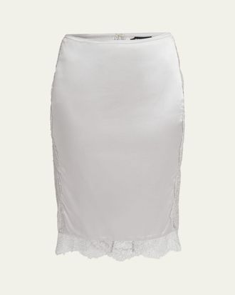 Tom Ford Lace-Inset Stretch Crepe Satin Skirt
