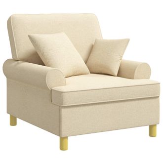 vidaXL Sill&oacute;n Xl Con Cojines Crema Tela Vidaxl