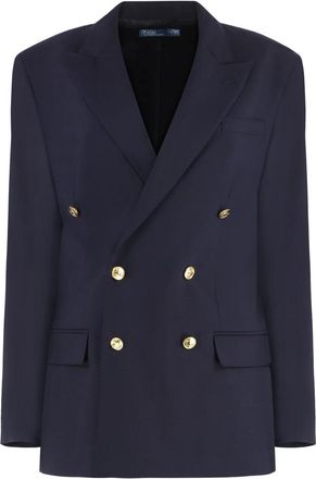 Polo Ralph Lauren Double-breasted wollen blazer - Dames - Blazers - Blauw - S - Wol - Jassen