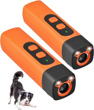 OEM Paquete De 2 Repelentes Ultras&oacute;nicos Para Perros Con 3 Frecuencias Ajustables - Linterna Led - Recargable - Detiene Los Ladridos - Port&aacute;til - Para Per