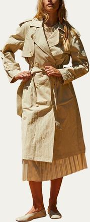 Crescent Crushed Trench Coat in Beige at Nordstrom, Size Medium