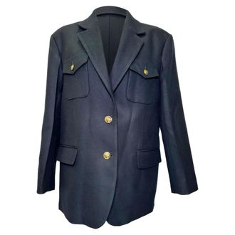 Sandro Gemma Suit Blazer in Navy Blue Wool