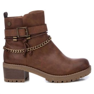 Xti Womens Side Zipper Booties In Camel