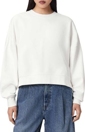 AllSaints Esme Pippa Crochet Heart Back Sweatshirt in Ecru White at Nordstrom, Size X-Small