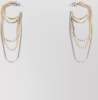 Swarovski two-tone metal earrings