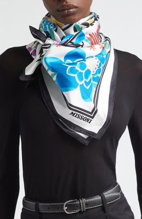 Missoni Floral Silk Square Scarf in 0001 White Multi at Nordstrom