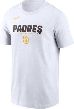 Nike San Diego Padres Bold Team Name Nike Mens MLB T-Shirt in White | N19910APYP-D31