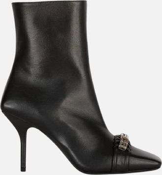 Givenchy Womens Givenchy G-Woven Design Black Ankle Boot Heels - Size: 3.5